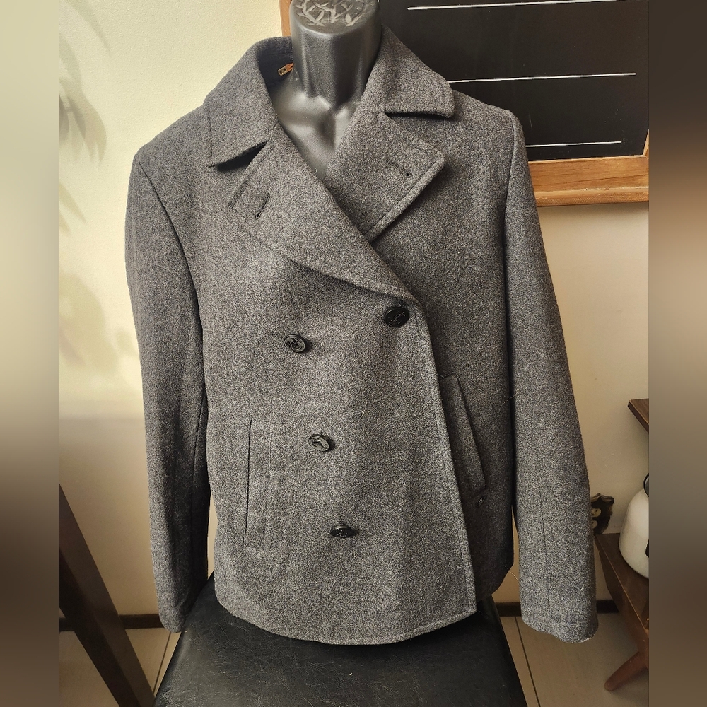 Men's Gray Peacoat- Scotch & Soda- Xl